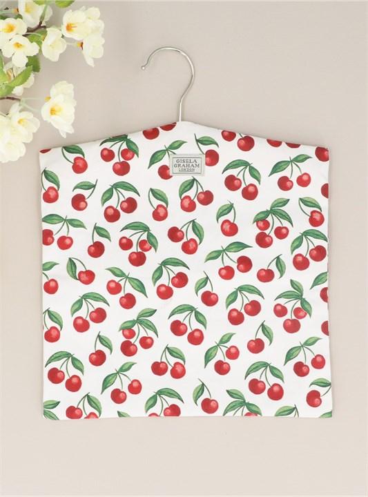 Gisela Graham Cotton Peg Bag - Cherries