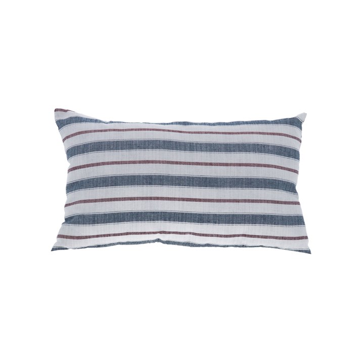 gisela graham Cushion - Rectangular Navy & Red Striped