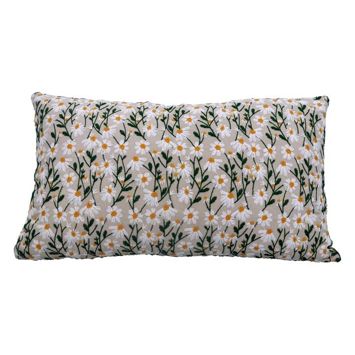 gisela graham Fabric Cushion - Embroidered Daisy