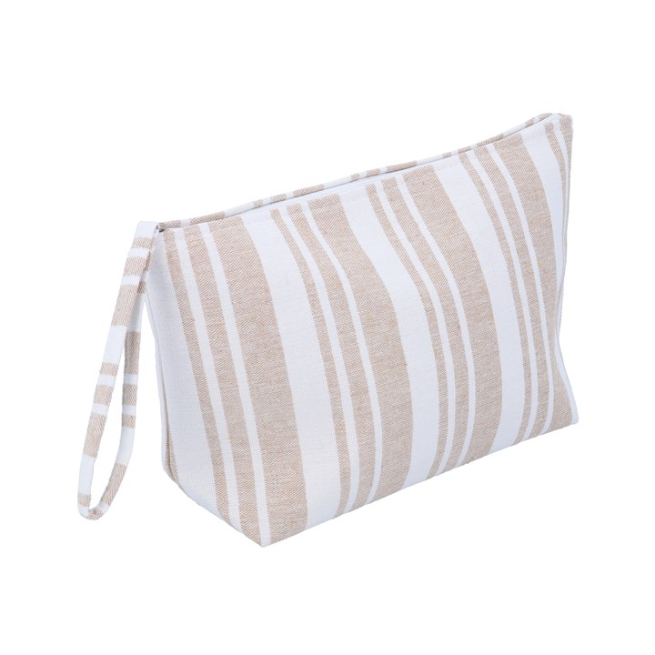 gisela graham Fabric Washbag - Beige Stripe