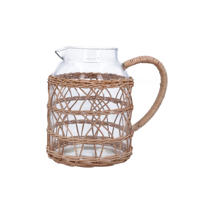 gisela graham Glass Jug - Medium Rattan