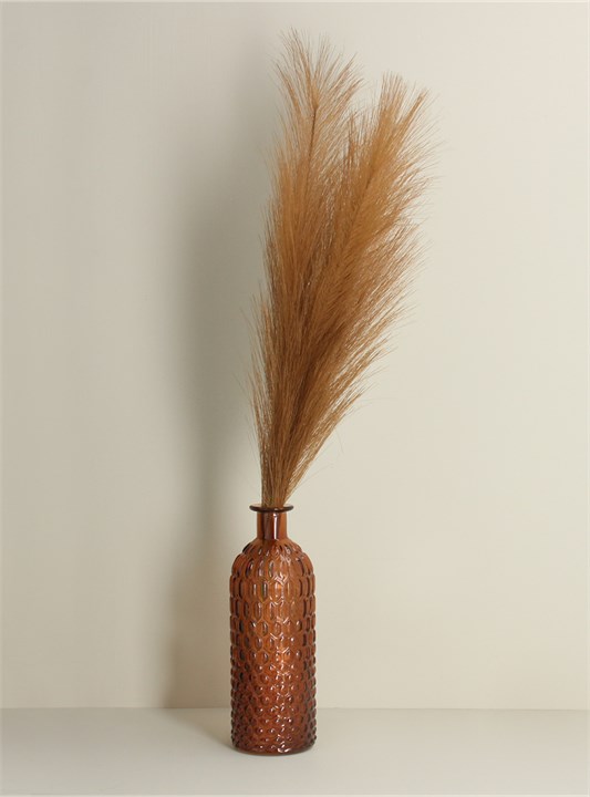 Gisela Graham Glass Vase - Amber Honeycomb