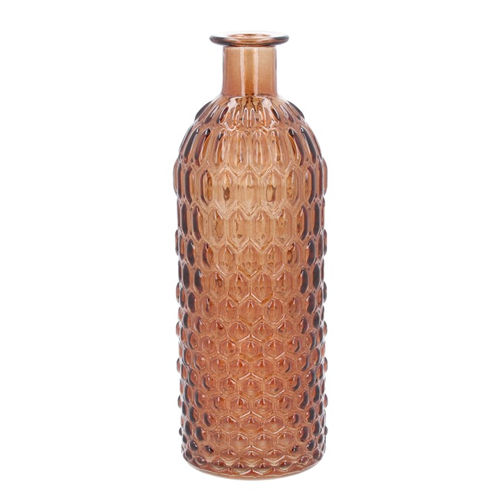 gisela graham Glass Vase - Amber Honeycomb