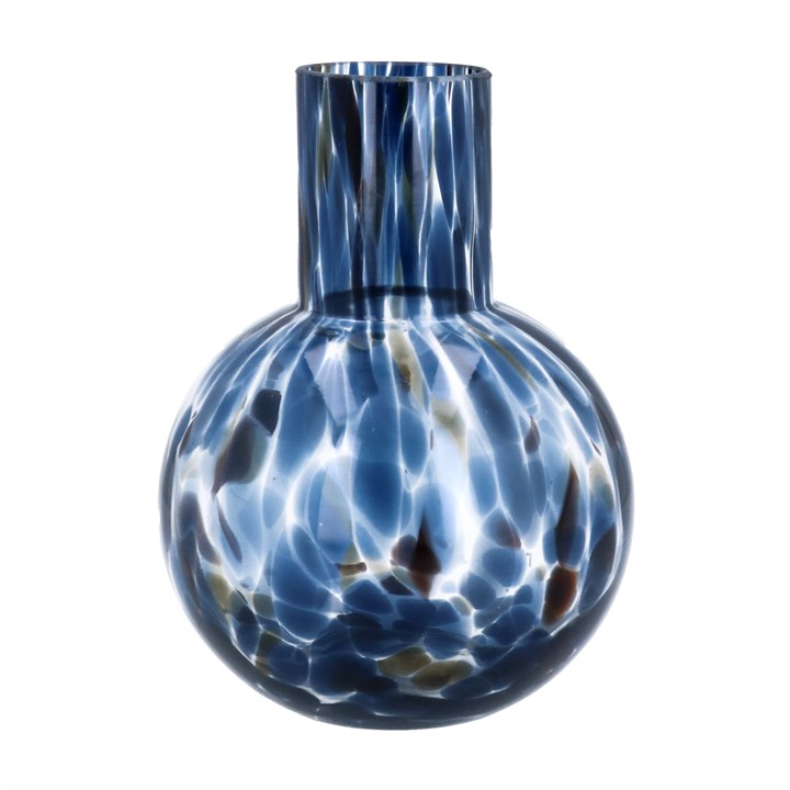 gisela graham Glass Vase - Blue Tortoiseshell Ball