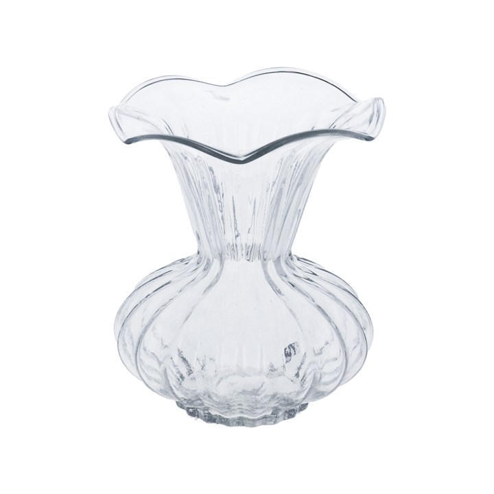 gisela graham Glass Vase - Clear Frill
