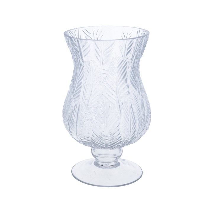 gisela graham Glass Vase - Clear Leaf Urn