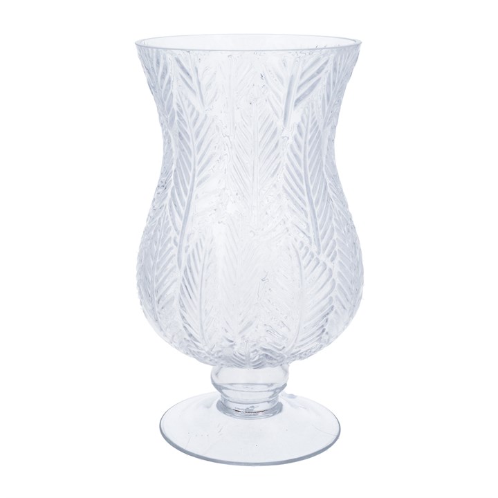 gisela graham Glass Vase - Clear Leaf Urn