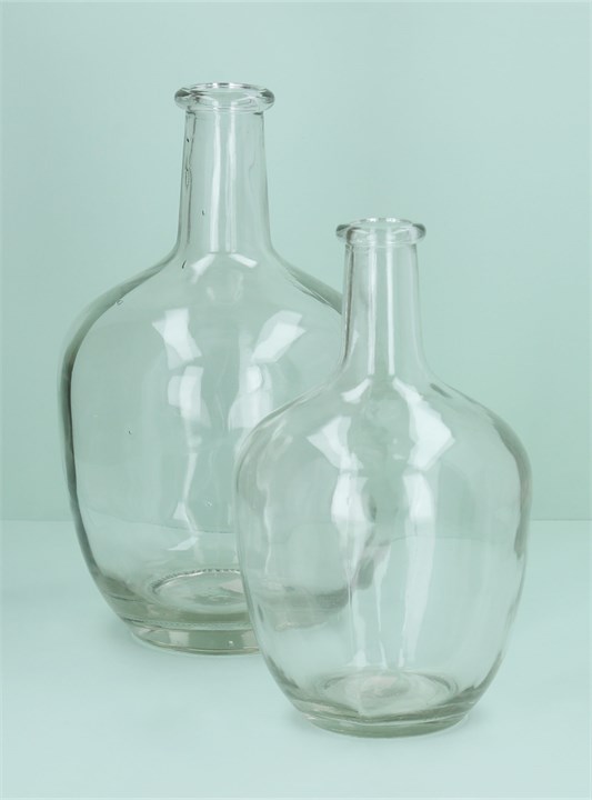 Gisela Graham Glass Vase - Clear Rum Bottle