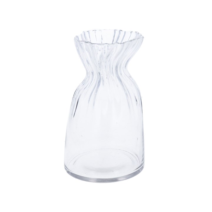 gisela graham Glass Vase - Clear Scrunch