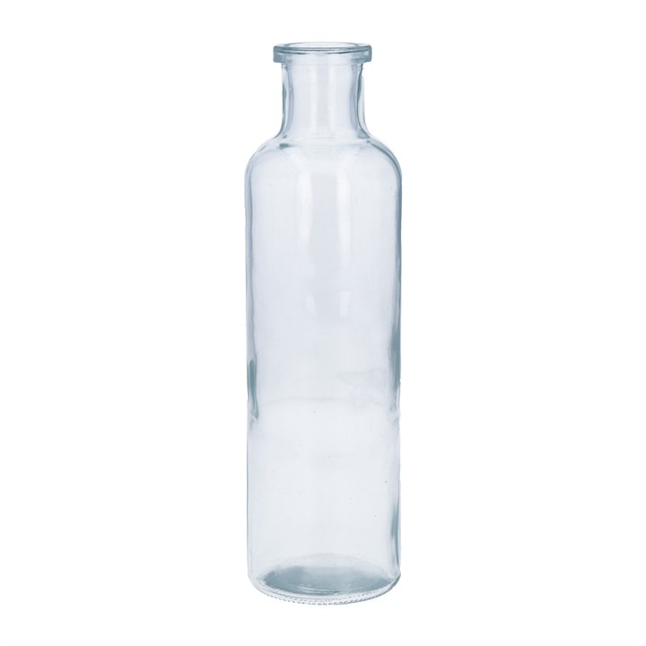 Gisela Graham Glass Vase - Clear Slim Bottle