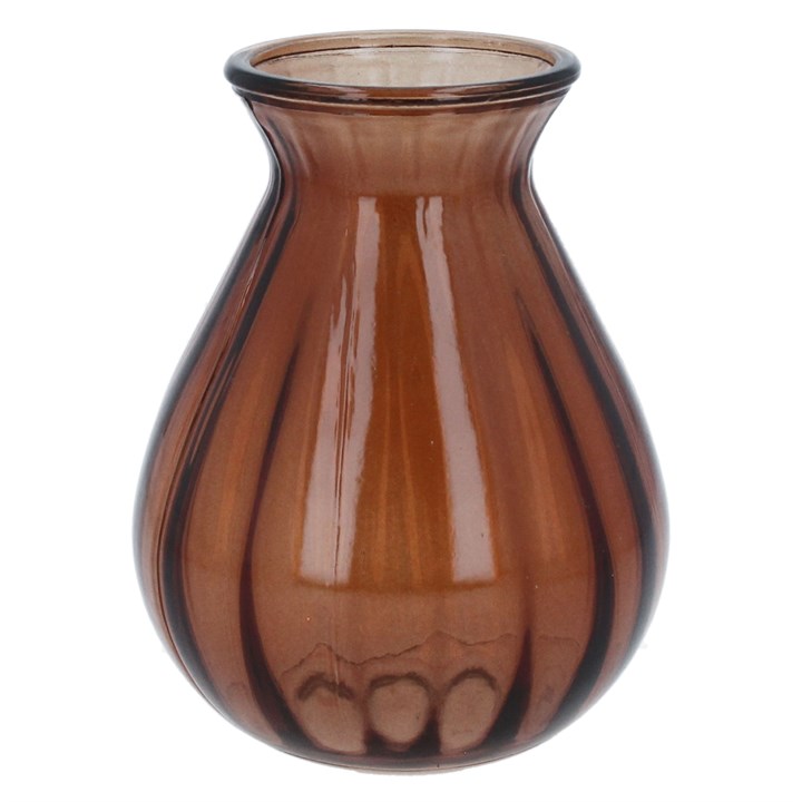 gisela graham Glass Vase - Dark Amber Posy