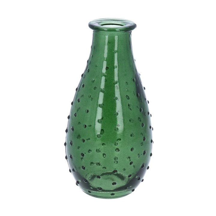 gisela graham Glass Vase - Green Dimple Pear Bud