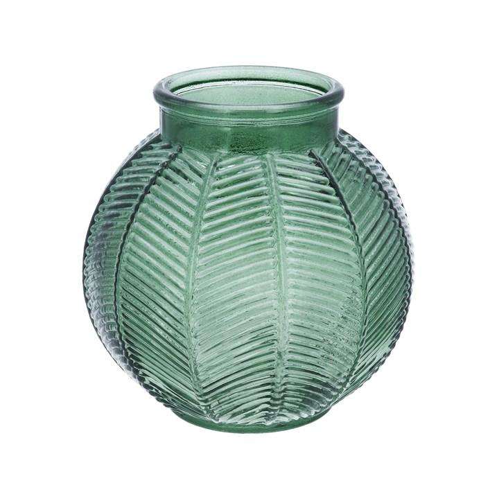 gisela graham Glass Vase - Green Leaf Ball