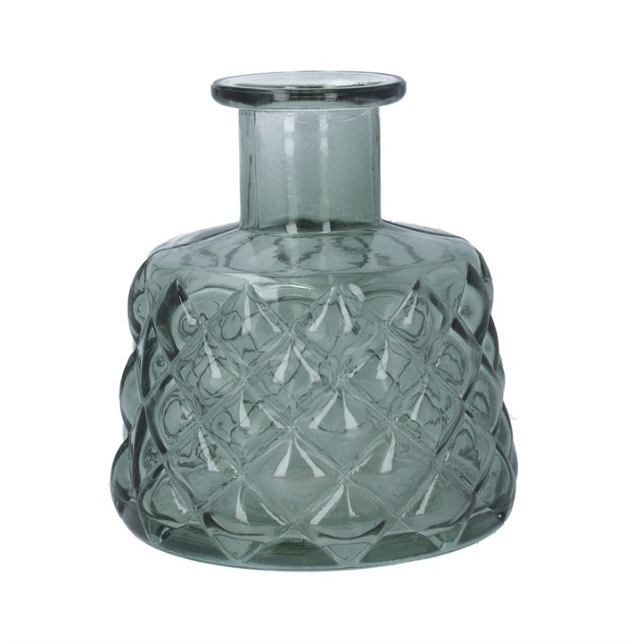 gisela graham Glass Vase - Green Trellis Stubby