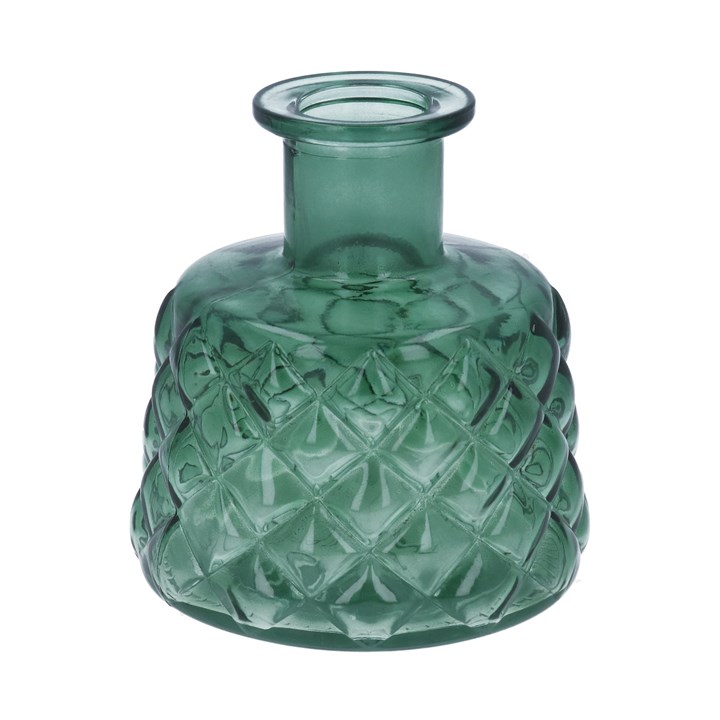 gisela graham Glass Vase - Green Trellis Stubby