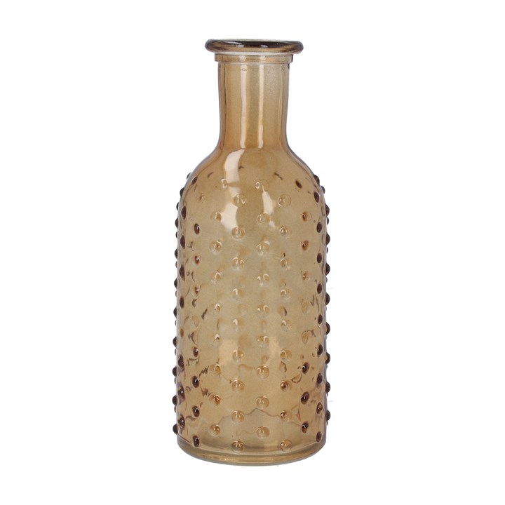 gisela graham Glass Vase - Light Amber Dimple Bottle