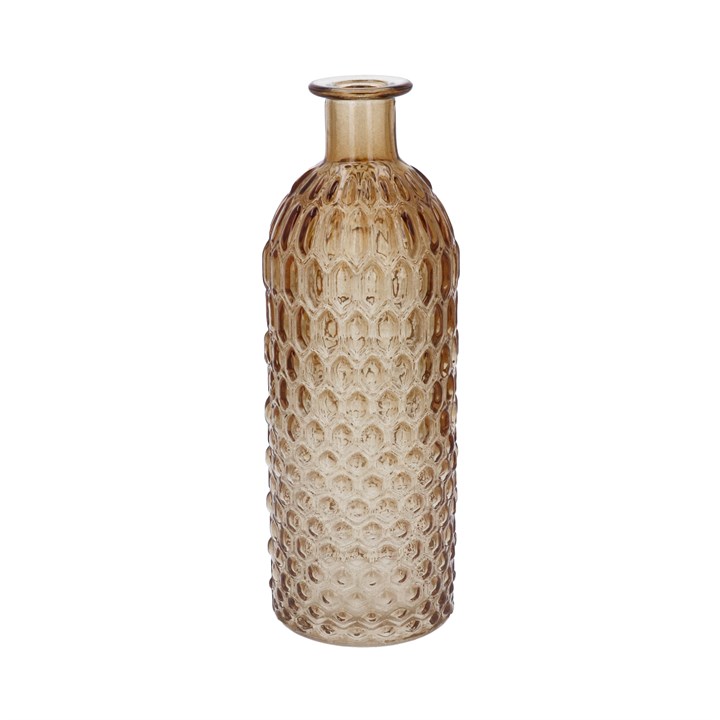 gisela graham Glass Vase - Light Amber Honeycomb