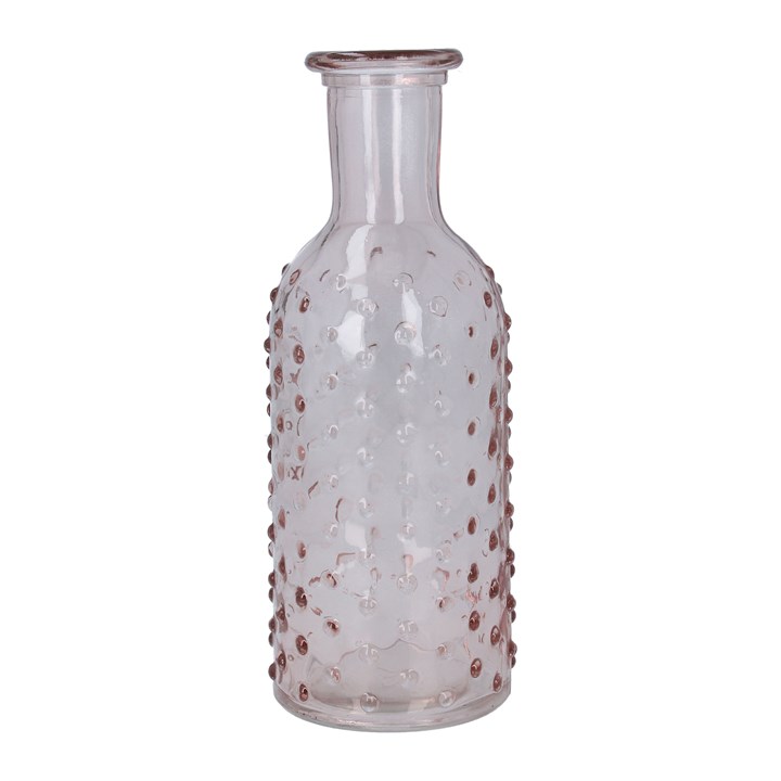 gisela graham Glass Vase - Pink Dimple Bottle