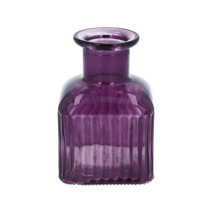 gisela graham Glass Vase - Purple Square Ribbed