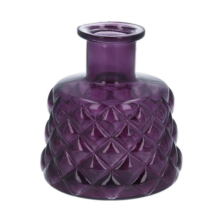 gisela graham Glass Vase - Purple Trellis Stubby