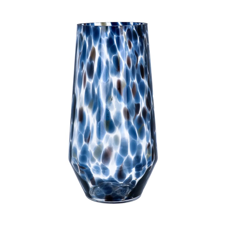 gisela graham Glass vase - Tall Blue Tortoiseshell