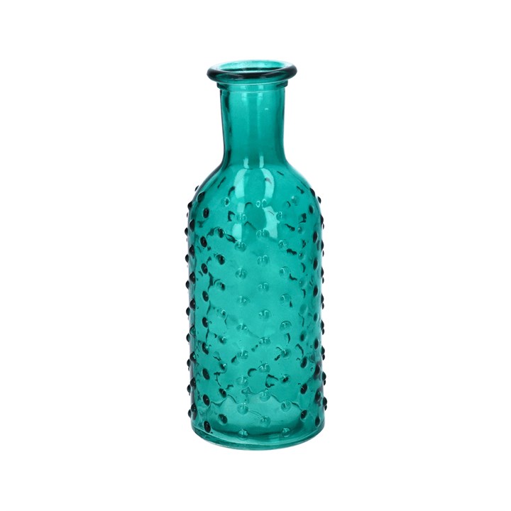 gisela graham Glass Vase - Teal Dimple