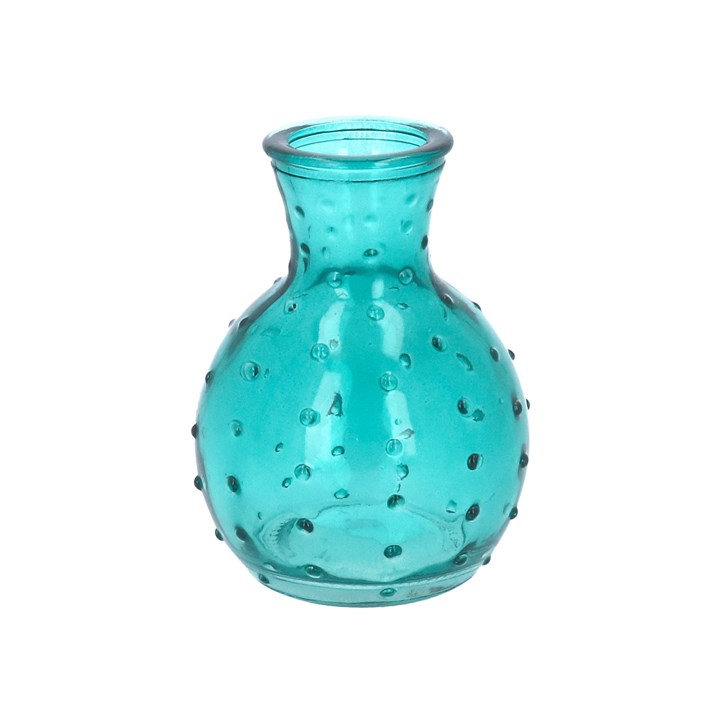 gisela graham Glass Vase - Teal Dimple