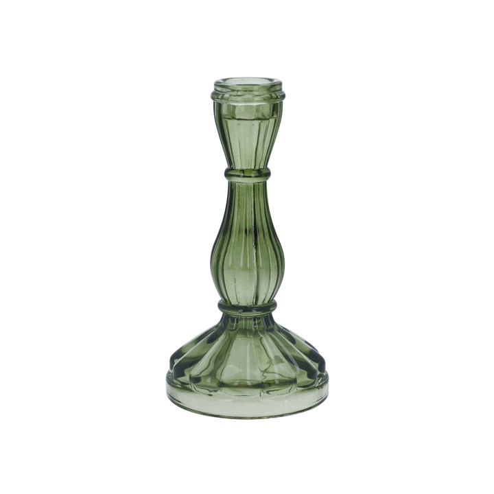 gisela graham Hourglass Candlestick - Green Small
