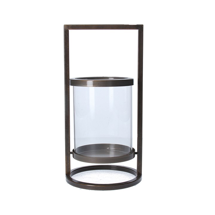gisela graham Metal & Glass Lantern - Bronze Small