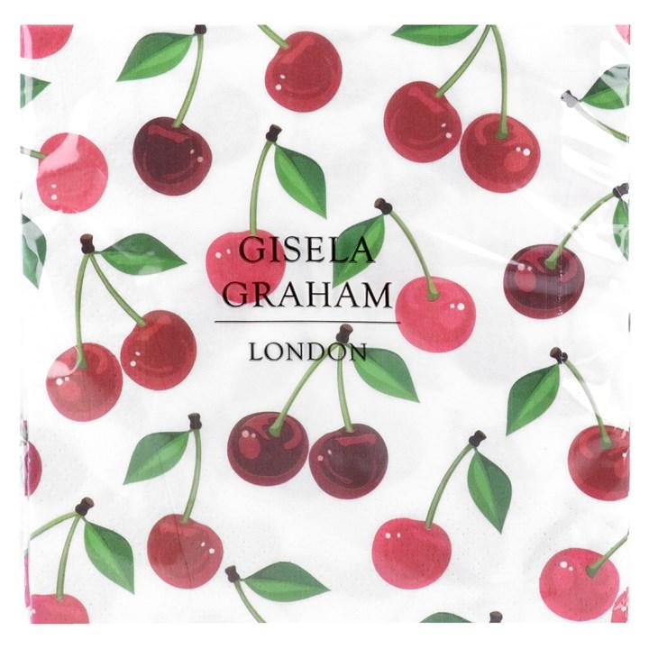 gisela graham Pack of 20 Paper Napkins - Cherries