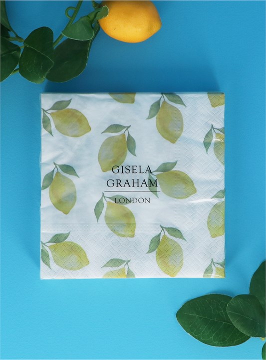 Gisela Graham Pack Of 20 Paper Napkins - Lemons