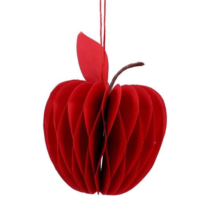 gisela graham Paper Decoration - Honeycomb Red Apple