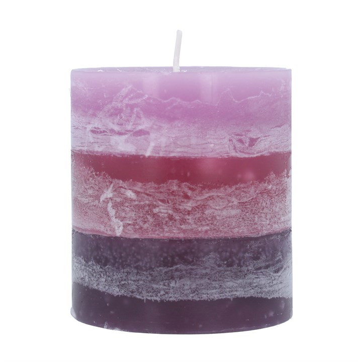 gisela graham Pillar Candle - Dusky Purple Stripe