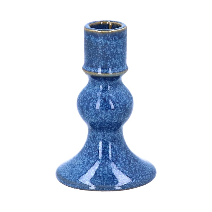 gisela graham Porcelain Candlestick - Short Blue