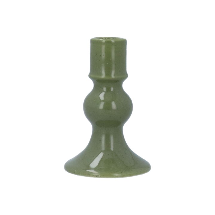 gisela graham Porcelain Candlestick - Short Green