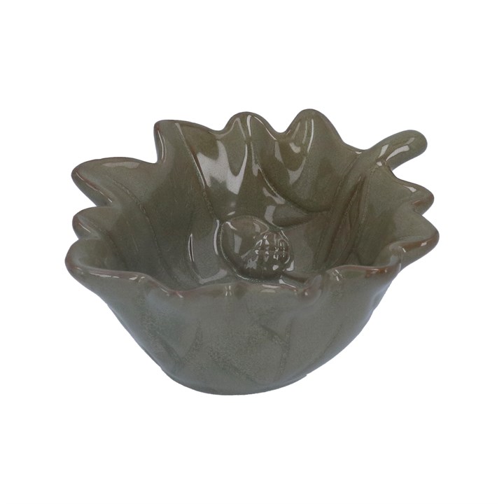 gisela graham Porcelain Mini Bowl - Green Leaf