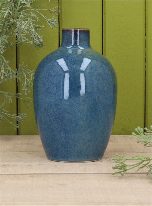 Gisela Graham Porcelain Vase - Blue Tall