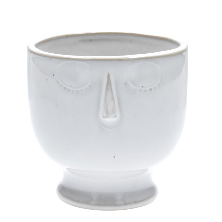 gisela graham Pot Cover - White Glazed Round Face