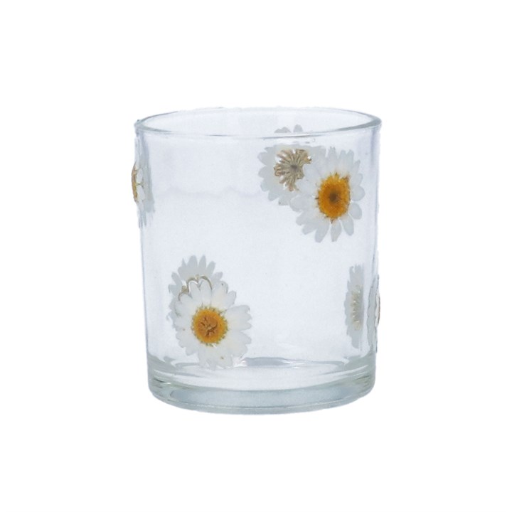 gisela graham Pressed Glass T-Lite - Daisies