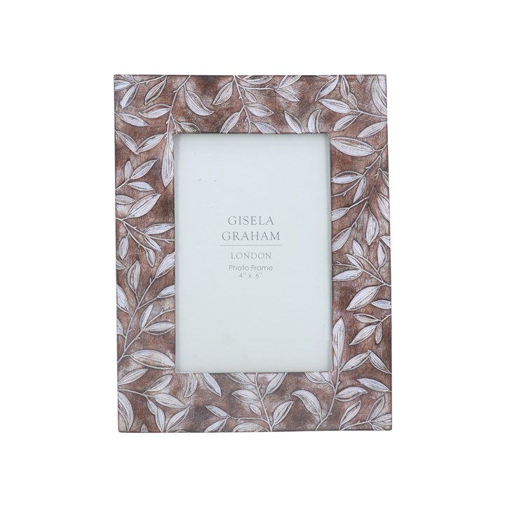 gisela graham Resin Photo Frame (4x6) - Brown Leaves