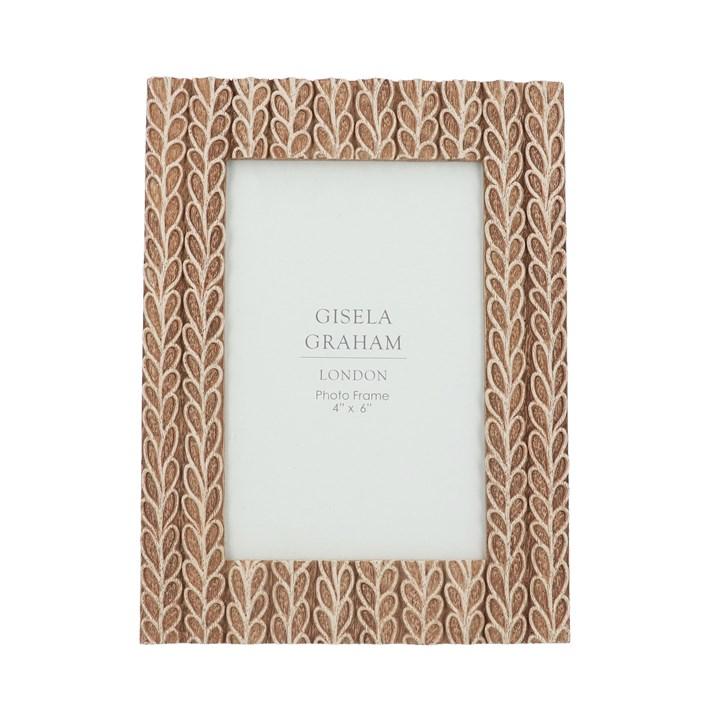 gisela graham Resin Photo Frame (4x6) - Rustic Leaves