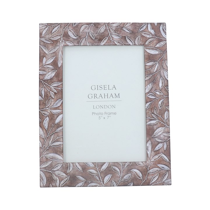 gisela graham Resin Photo Frame (5x7) - Brown Leaves