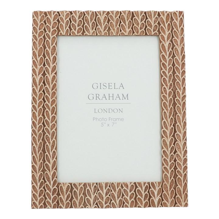 gisela graham Resin Photo Frame (5x7) - Rustic Leaves
