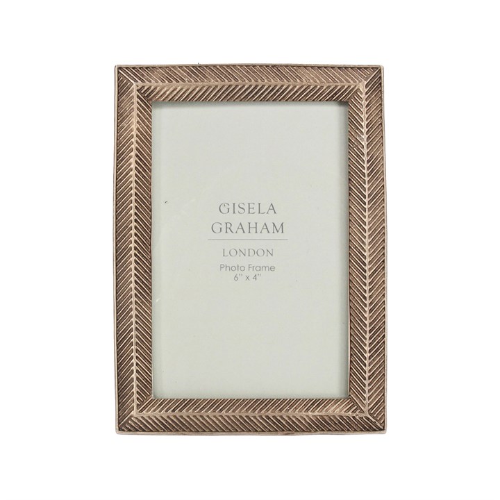 gisela graham Resin Photo Frame - Rose Herringbone
