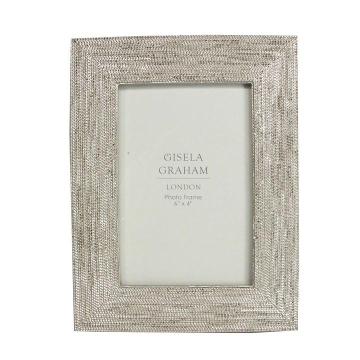 gisela graham Resin Photo Frame - Silver Beaded