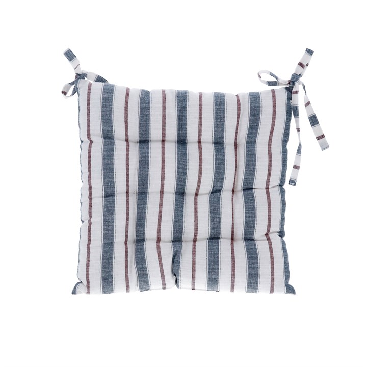 gisela graham Seatpad - Navy & Red Striped
