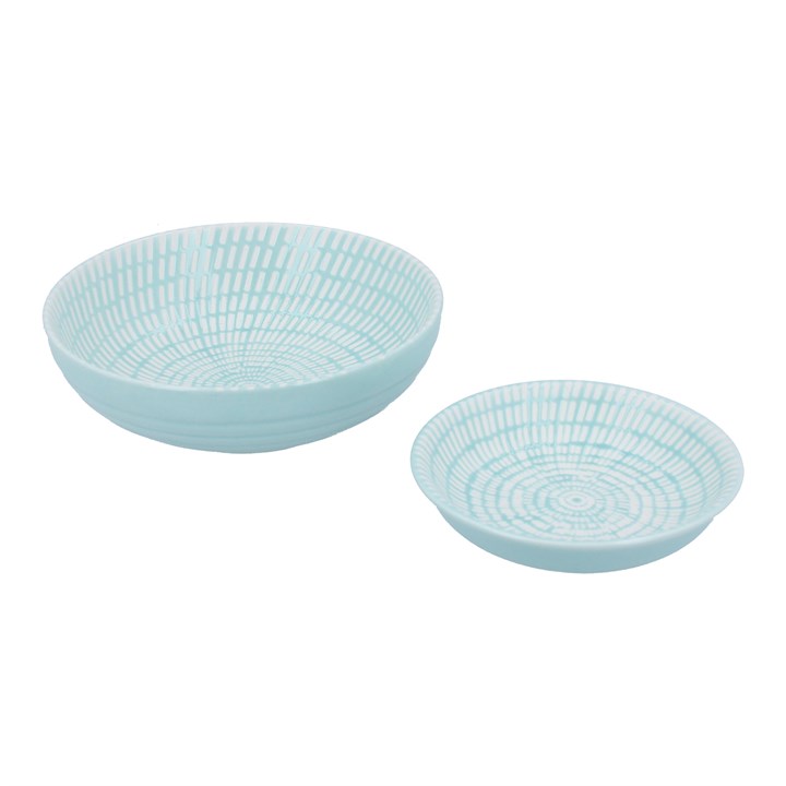 gisela graham Set of 2 Trinket Dishes - Blue Dash