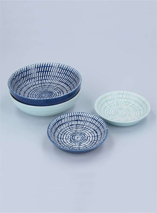 Gisela Graham Set Of 2 Trinket Dishes - Navy Dash