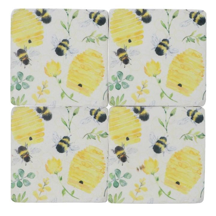gisela graham Set of 4 Resin Coasters - Beehive