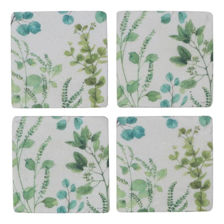 gisela graham Set of 4 Resin Coasters - Eucalyptus
